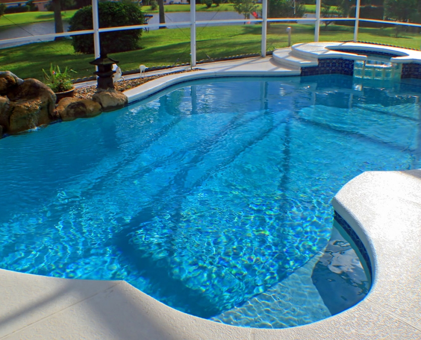 A custom outdoor in-ground pool.
